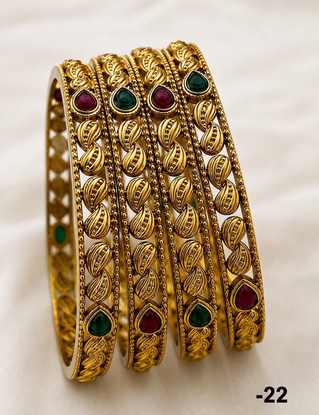 Traditional Leaf Motif Bangles
