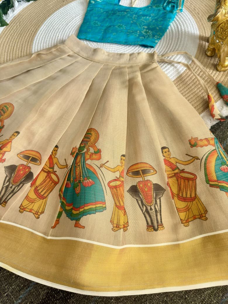 Onam Special Traditional Girls’ Lehenga Set - Image 9