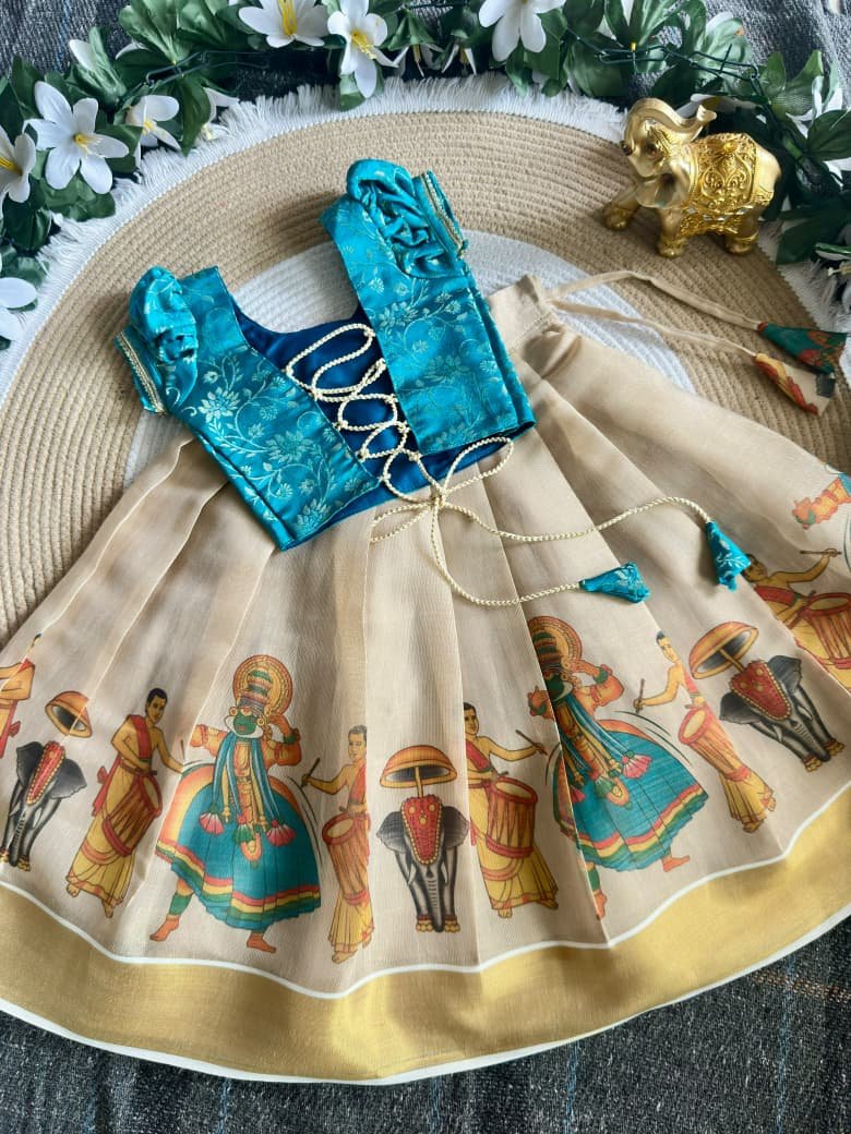 Onam Special Traditional Girls’ Lehenga Set - Image 7
