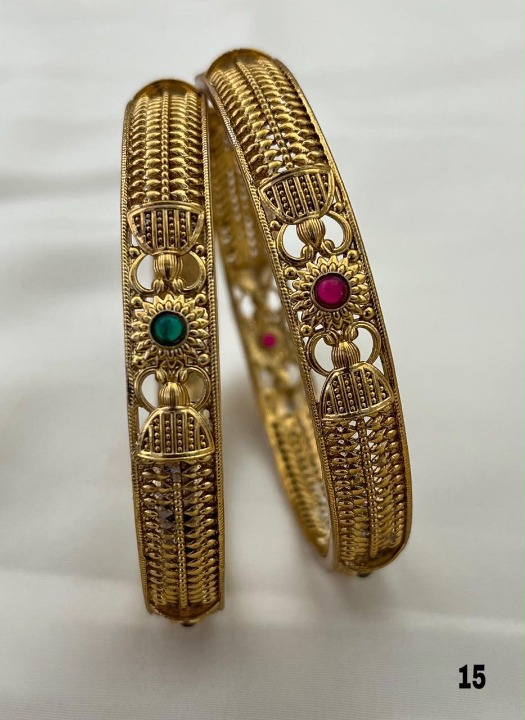 Antique Bloom Ruby-Emerald Bangle